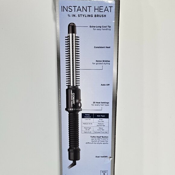 Conair Instant Heat 3/4" Styling Brush Ceramic Open Box New Tested - Picture 2 of 4